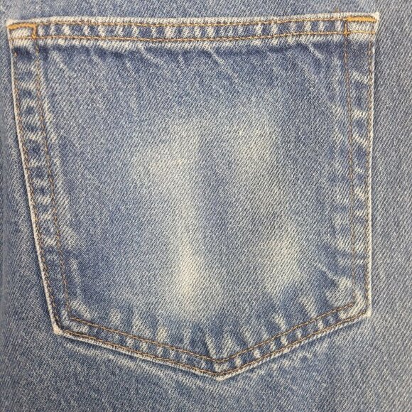Vtg L.L. Bean Relaxed Fit Blue Jeans 42x34 Big Mens Med Wash Heavy Work Denim - Picture 6 of 9